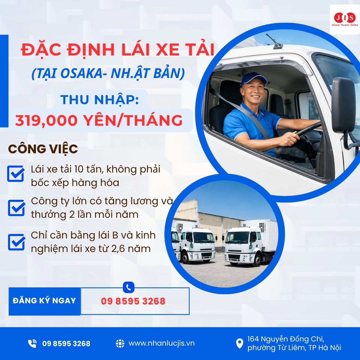 ĐẶC ĐỊNH LÁI XE ÔTÔ TẢI TẠI OSAKA