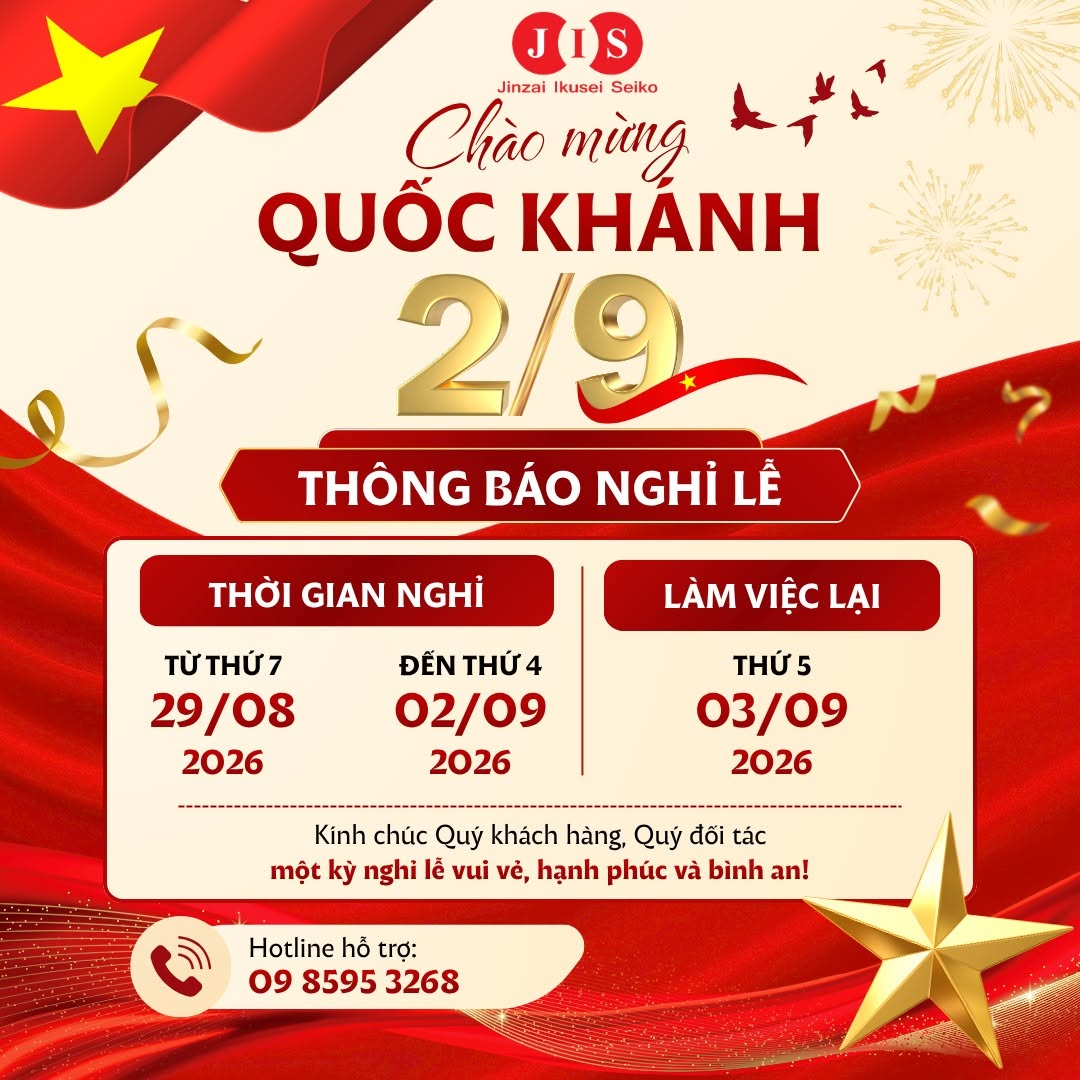 JIS THÔNG BÁO LỊCH NGHỈ LỄ QUỐC KHÁNH 02/09/2026