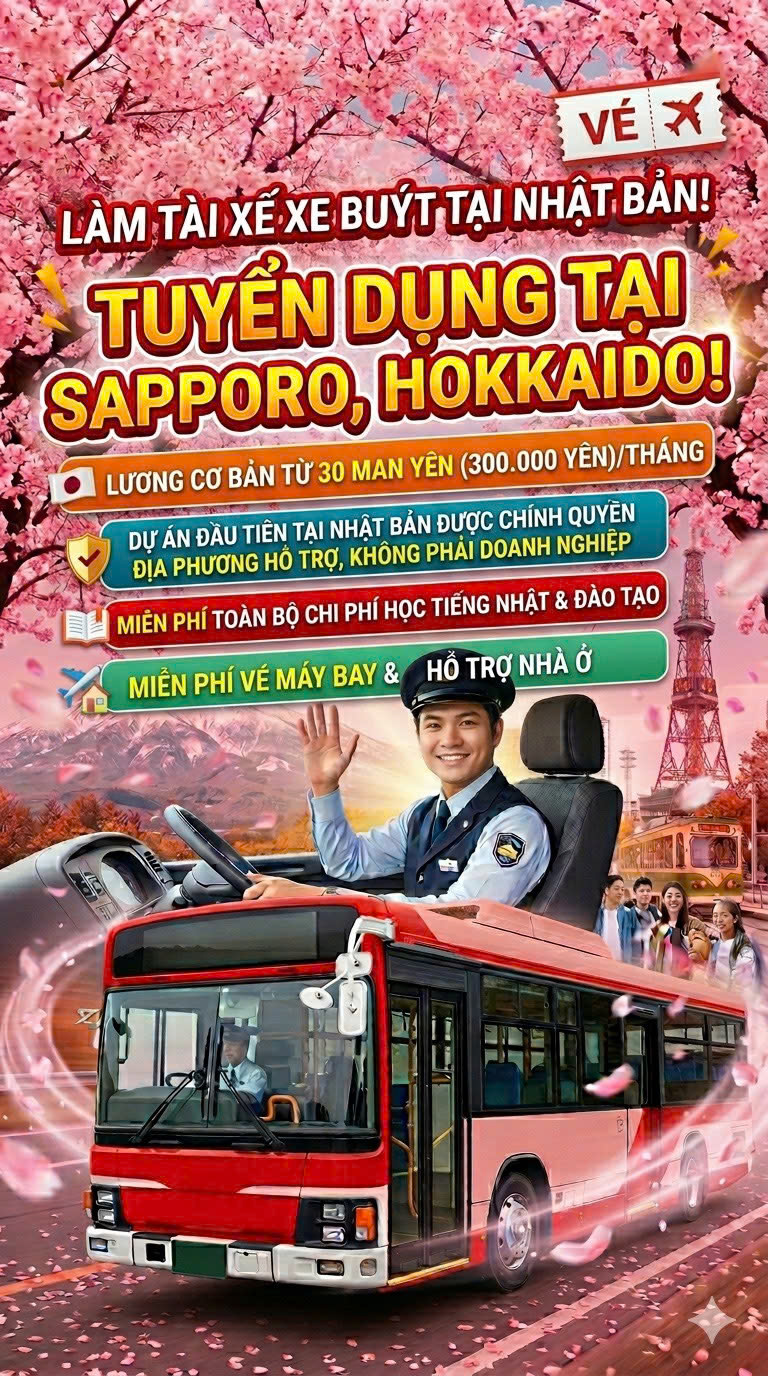 ĐẶC ĐỊNH LÁI XE BUÝT SAPPORO - HOÀN TOÀN MIỄN PHÍ