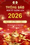 JIS THÔNG BÁO LỊCH NGHỈ TẾT DƯƠNG LỊCH 2026